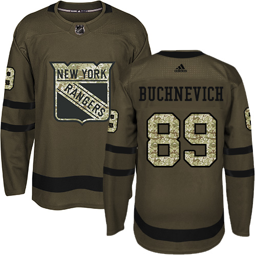Adidas Rangers #89 Pavel Buchnevich Green Salute to Service Stitched NHL Jersey